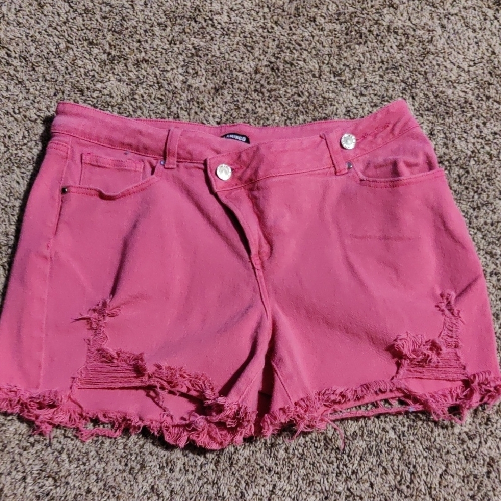 Pink Distressed Women's Shorts